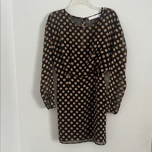 Astr Dress in Black & Gold